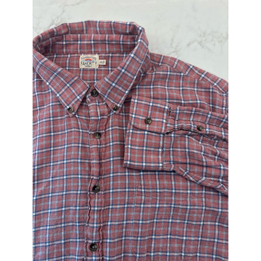 Faherty Brand Lightweight Button Down Long Sleeve Flannel Shirt Plaid Colorful‎